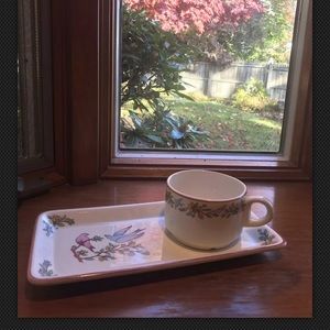 Vintage Gien France Tea & Sandwich Plate birds